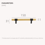Dooroom Brass Furniture Handles Modern Knurling Black Gold Pulls Wardrobe Dresser Cupboard Cabinet Drawer Shoe Box Knobs