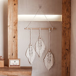 Nordic Macrame Wall Hanging Leaf Tapestry Decor Bohemian Tassel Chic  Home Living Room Bedroom Headboard Decoration Accessories
