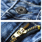 Streetwear Skinny Ripped Hole Jeans For Women 2022 High Waist Vintage Blue Pencil Denim Pants Korean Capris Slim Cowboy Trousers