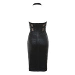Women Bandage Dress Black Elegant Party Sexy Night Club Halter Neck Sleeveless Vestidos Bodycon Dress Ladies Clothes