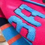 Cardigan Women Knitted Sweater Jacket 2021 New Single Breasted V-Neck Fashion Patchwork Knit Coat Autumn Loose Sweaters Female