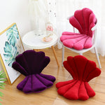 Luxurious Velvet Seal Shell Chair Cushion Unqiue Rose Pink Seat Pillow Upscale Restaurant Chair Decor Girly Room Decorations