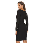 CIEMIILI Women Long Sleeve Bodycon Bandage Corset Dress 2022 New Summer Sexy Square Collar Celebrity Runway Party Female dresses