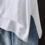 Women's Hooded T-shirt 2023 Original 95% Cotton Summer New Style Loose Cotton Short-sleeved Literary Hole Casual Women Clothing