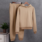 Women Tracksuit Sets Elegant Warm Hoodie Sweatshirts and Long Pants Fashion 2 Piece Sets Female Sweatshirt Suits 2021