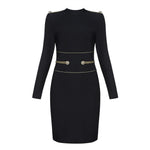 2022 Summer New Women Mini Long Sleeve Bandage Dresses Fashion Bodycon Elegant Sexy O Neck Club Vestidos Evening Party Dress
