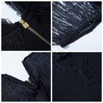 CIEMIILI 2022 Women Fashion Tassel Bandage Dress Sexy V Neck Off Shoulder Bodycon Nightclub Celebrity Female Party Mini Dresses