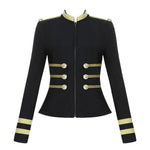 Gilded Billie Jean O-Neck Bandage Blazer