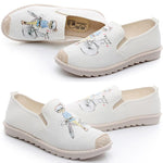 Spring Summer Autumn New Slip On Shallow Antiskid Flat Canvas Women Fisherman Shoes Comfortable Breathable Printing Flats 1003