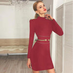 2022 Summer New Women Mini Long Sleeve Bandage Dresses Fashion Bodycon Elegant Sexy O Neck Club Vestidos Evening Party Dress