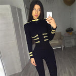 Gilded Billie Jean O-Neck Bandage Blazer