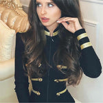 Gilded Billie Jean O-Neck Bandage Blazer
