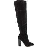 Winter New Fashion Thick High Heels Pointed Toe Sewing Plush Inside Genuine Leather Plus Size 43 44 Women Knee-High Long Boots