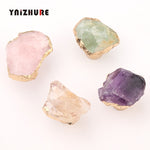 Luxury Natural Amethyst Powder Crystal Fluorite Gold Pure Copper Drawer Handle Hook Pull Cabinet Wardrobe for Furniture Knons
