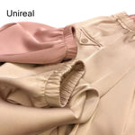 Unireal 2022 Summer Women Harem Pants High Waist Casual Cropped Trousers Pink Champange Elegant Lady Loose Satin Pants