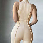 Elegant Basic Bodycon Sleeveless Jumpsuit for Women Casual Fitness Rompers Y2k Playsuit Activity Bodysuit Streetwear Overalls