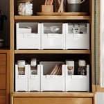 Plastic Desktop Storage Box Kitchen Sundries Storage Bathroom Cosmetic Organizer Box Creative Office Desktop Organizer
