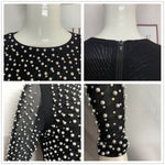Sexy Beading Fashion Top 2021 New Women Long Sleeve Clothes Club Party Sexy Mesh Vintage Elegant Tops