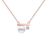 Kurshuni Brass Balance Bar Pearl Pendant Necklace For Women Luxury Quality Cubic Zirconia Jewelry Set 2021 New Trend Accessories
