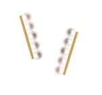 Kurshuni Brass Balance Bar Pearl Pendant Necklace For Women Luxury Quality Cubic Zirconia Jewelry Set 2021 New Trend Accessories