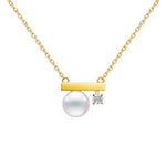 Kurshuni Brass Balance Bar Pearl Pendant Necklace For Women Luxury Quality Cubic Zirconia Jewelry Set 2021 New Trend Accessories