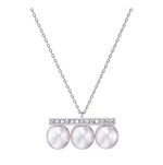 Kurshuni Brass Balance Bar Pearl Pendant Necklace For Women Luxury Quality Cubic Zirconia Jewelry Set 2021 New Trend Accessories