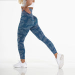 NCLAGEN Women's Camo Seamless Leggings Sports High Waist Hip Lifting Tummy Control GYM Tights Workout Fitness Elastic Yoga Pants