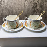New Arrival Top Grade Bone Porcelain Coffee Cups Vintage Ceramic Cups On-glazed Advanced Tea Cups And Saucers Sets Luxury Gifts