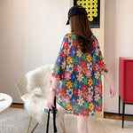 Pop Art Blossom Sheer Oversized Tee