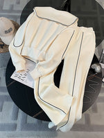 2023 Autumn Two Piece Set For Women Outfits Casual Streetwear Tracksuit Female Doll Collar Placket Sweatshirt Coat Trousers Suit