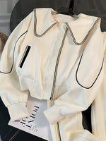 2023 Autumn Two Piece Set For Women Outfits Casual Streetwear Tracksuit Female Doll Collar Placket Sweatshirt Coat Trousers Suit
