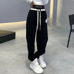 Spring Autumn High Waist Loose Casual Letter Embroidery Lantern Sweatpants Women Comfortable Bandage All-match Pants Trousers
