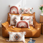 Decoration Throw Cushion Cover Pink Pillow Cover Rainbow 30x50cm/45x45cm Tufted Diamond Bohemian Macrame Pillowcase