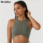 Fitness Tank Top Women Backless Sports Underwear Solid Sleeveless Crop Top with Chest Pad Gym Clothing Irregular Yoga Vest