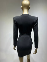New Winter Style Sexy Long Sleeve Key Hole Button Pink Mini Women Bodycon Bandage Dress 2022 Elegant Evening Club Party Dress