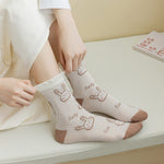Summer Women Socks Hollow Out Thin Mesh Breathable Long Socks Harajuku Streetwear Japanese Fashion Cute Cartoon Kawaii Socks Sox