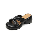 Cross Belt Waterproof Platform Thick-soled Thick-heeled Sandals Slippers Women 2023 Summer New Fashion High-heeled Beach Slides