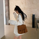 Fashion Shoulder Bags Women Handle Matte PU Leather Crossbody Handbags Tote Female Casual Large Capacity Bucket Messenger Bags