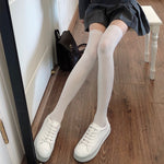 Sexy Women Tights Pantyhose Patchwork Sheer Black Thigh High Stockings Tights Women Female Hosidery Over Knee Stripe Pantyhose