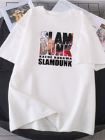 Black Japanese Trend Lovers T-shirt Female Cartoon Short Sleeve Oversize Two Round Neck Shirt