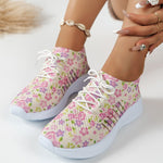 Fashion Printed Mesh Breathable Sneakers for Women 2023 New Lightweight Non Slip Flats Woman Comfortable Slip On Walking Shoes