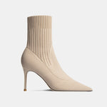 Classic Fashion Design Woman Boots Stretch High Heels Winter Women Genuine Leather Boots High Quality Pumps Shoes Luxury Brand