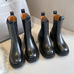TUINANLE Chelsea Boots Chunky Boots Women Winter Shoes PU Leather Plush Ankle Boots Black Female Autumn Fashion Platform Booties