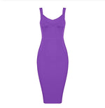 High Quality Pink Green Red Bodycon Knee Length Rayon Bandage Dress Evening Party Dress Vestidos