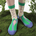 Japanese Kawaii Crystal Silk Socks Ultra-thin Transparent Summer Women Elastic Long Socks Harajuku Flower Glass Silk Lace Socks