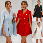 2023 Sexy Slim Women Blazer Jacket Temperament Cape Cloak Long Sleeve Blazer Women Coats