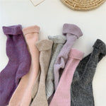 Solid Rabbit Hair Woman Socks Winter Thick Warmer Long Socks Japanese Kawaii Cute Thermal Cashmere Christmas Sock New Year Gifts