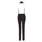 CIEMIILI Deep V Neck Fashion Celebrity Bandage Solid Rompers 2022 Ladies New Fashion Full Length Skinny Summer Backless Jumpsuit