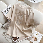 Fashion Bear Cartoon Sweat Suit Korean Women 2023 Summer Casual Tracksuit Short Sleeve T Shirt Loose Shorts Two Piece Set
