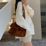 Fashion Shoulder Bags Women Handle Matte PU Leather Crossbody Handbags Tote Female Casual Large Capacity Bucket Messenger Bags